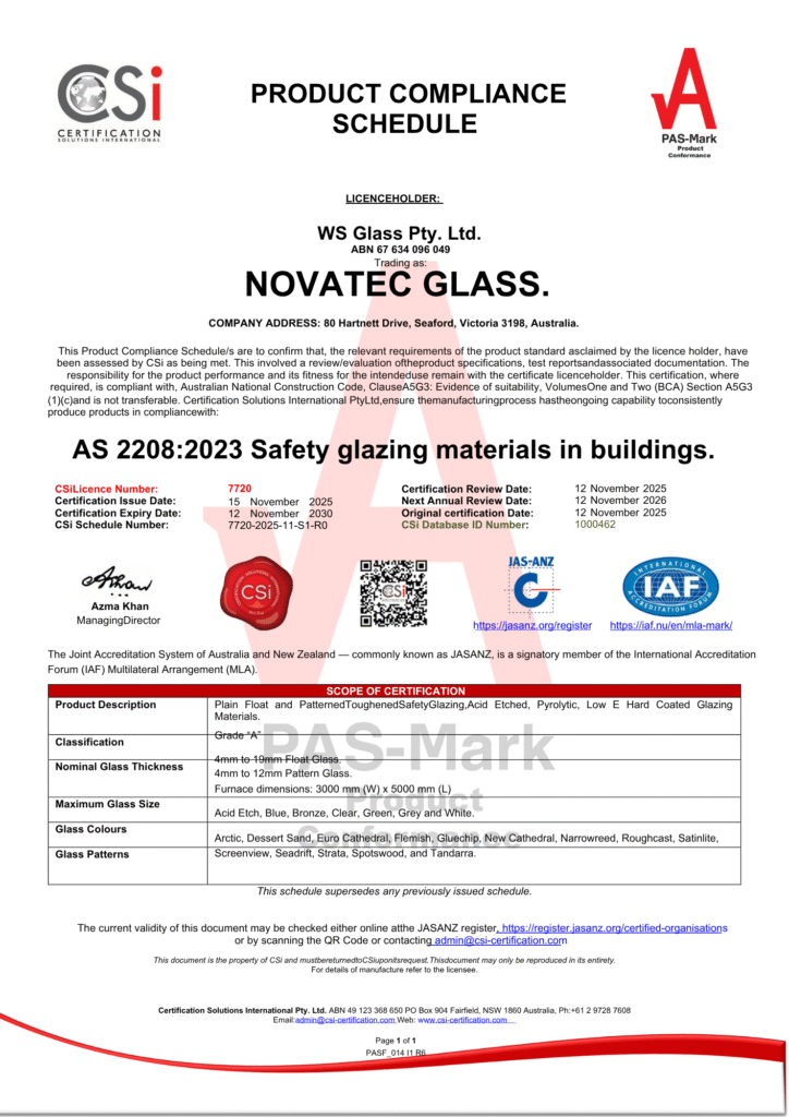 novatec glass certificate 3
